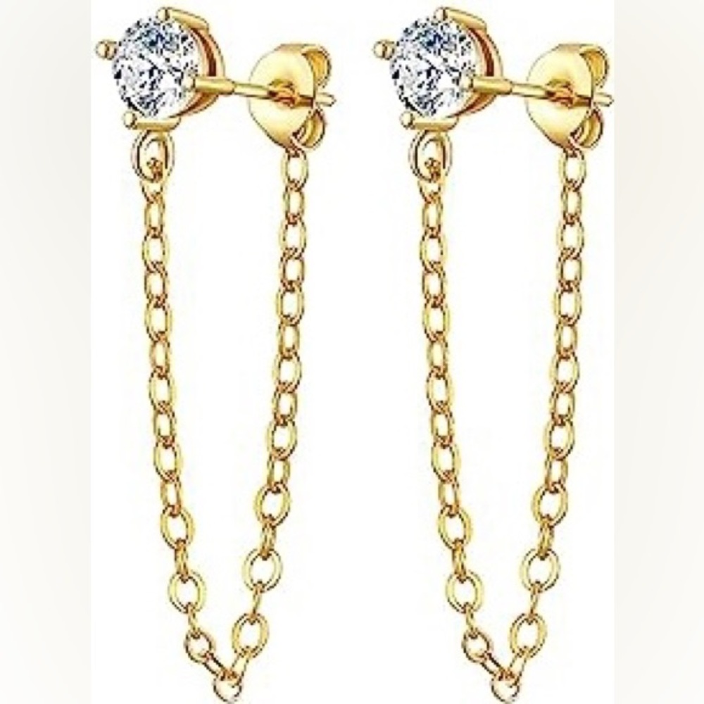 Two Pair 14K Gold Plate Earrings